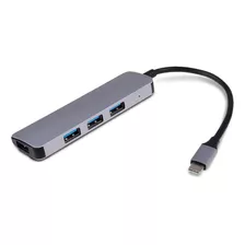 Cabo Adaptador Hub 3 X Usb 3.0, Hdmi 4 Em 1 Em Aluminio