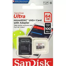 Cartao Memoria Sandisk Micro Sd 64gb Ultra Classe 10