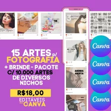 Pack- 16 Artes P/ Fotografo + 10mil Artes Ed Canva