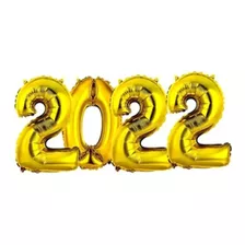 Balão Metalizado Dourado Kit Ano Novo 2022 -40cm