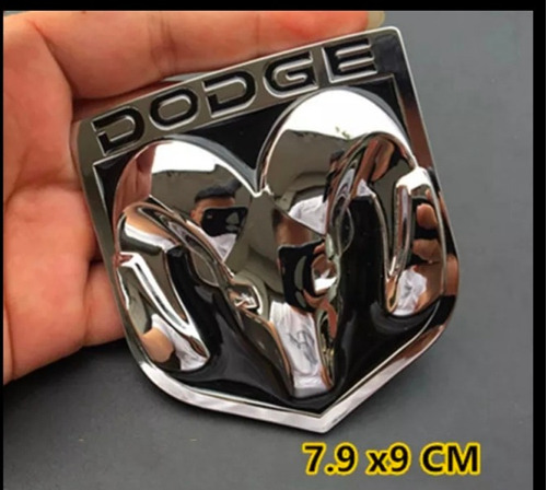 Logo Emblema Dodge Color Negro-plata Nuevos Metal Foto 2