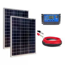 Kit Painel Placa Energia Solar 2x30wp Pwm 30a Cabo