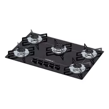 Cooktop 5 Bocas Preto Chapa Ultrachamalux Bivolt Glp / Gn 