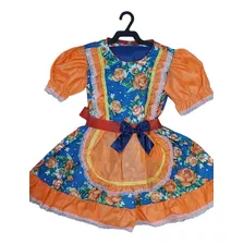 Vestido Infantil Para Festa Junina Floral Menina Com Shorts