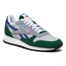 Tenis Reebok Classic Leather Gris / Verde Urbano Para Hombre