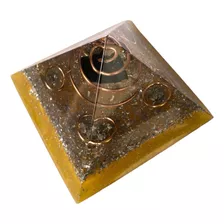 Orgonite Pirâmide Turmalina Pirita Proteção Profissional 4x7