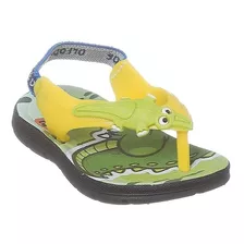 Chinelo Infantil Masculino Ortopé Acqua Jacaré Verde