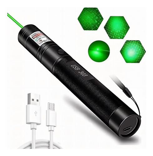 Carga Usb Patrón 6en1 Puntero Laser Verde 5000mw