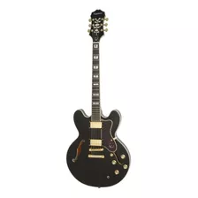 Guitarra Eléctrica EpiPhone Archtop Sheraton-ii Pro De Arce Ebony Brillante Con Diapasón De Granadillo Brasileño