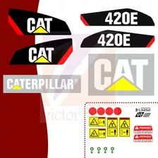 Kit Adesivos Completo Caterpillar 420e P/ Máquinas Pesadas