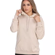 Moletom Feminina Casaco Liso Algodão Flanelado Premium