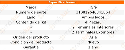 Kit Bieletas Y Terminales (4 Pzas) Suzuki Xl-7 2007/2009 Ts Foto 2