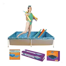 Kit Piscina Estrutural Mor 1500 Litros Azul + Capa + Forro