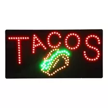 Letrero Led De Tacos De Colores Ideal Para Negocio De Tacos