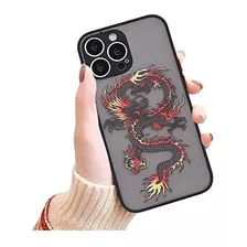 Funda Compatible Con iPhone 13 Pro Max Diseño Dragon Naranja