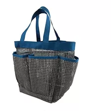 Tote De Ducha De Malla Homz, Gris Oscuro Con Ribete Azul Ver