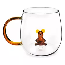 Taza Con Asa De Vidrio Cristal 3d Varios Diseños 350 Ml