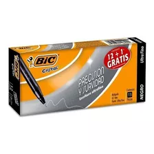 13 Plumas Boligrafos Bic Cristal Precision Punto Ultrafino 