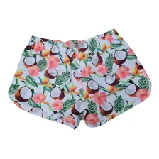 Shorts Feminino Tactel Estampado Moda Praia Verão Plus Size