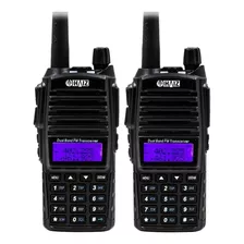 Kit 2 Rádio Comunicador 5w Haiz Vhf /uhf/ Fm Dual Band Uv-82