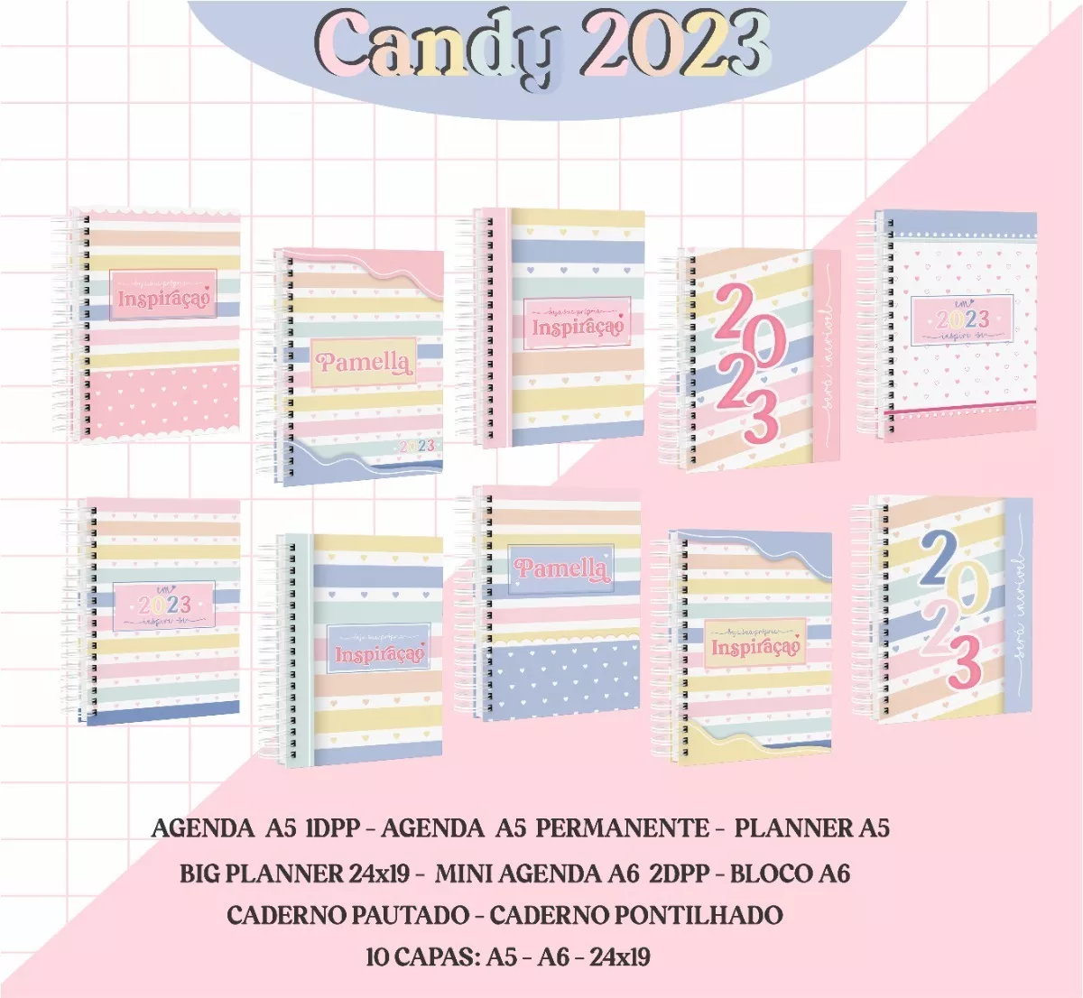 Arquivos Digitais Encadernação Planner E Agendas 2023 Candy