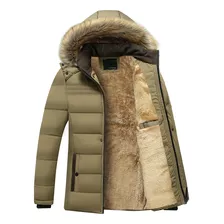 Parka De Forro Polar Térmico Grueso Para Hombre