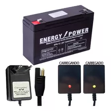 Bateria 6v 12ah Carregador Led 6v 900mah Bandeirantes Bivolt