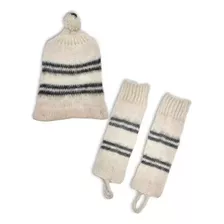 Set Gorro De Lana Chilote Y Polaina Para Niños Nf