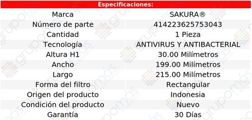 Filtro De Cabina Antivirus Y Antibacterial Q50 L4 2.0l 16/18 Foto 2