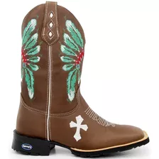 Bota Texana Indio Caveira 100% Couro + Brinde + Frete