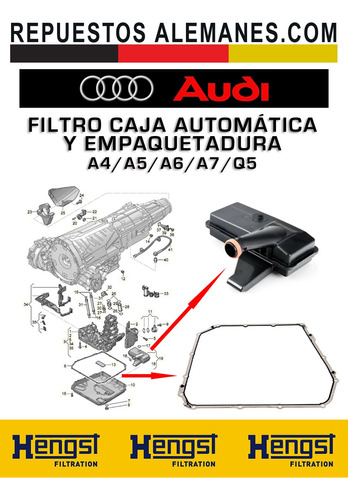 Filtro Caja / Transmisin Dsg Audi A4 A5 A6 A7 Q5 - Hengst Foto 2