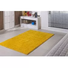 Tapete Sala Quarto Coleção Classic 1,50 X 2,00 Amarelo Desenho Do Tecido Liso