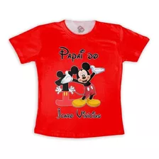 Camiseta Total P/ Aniversário Mickey Personalizada Com Nome 