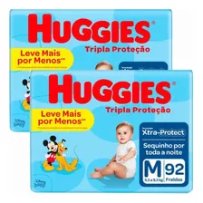 Fralda Huggies Tripla Proteção Fraldas M Kit Com 2 Unidade