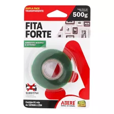 Fita Forte Dupla Face Transp/ 500g 12mm X2m - Adere Kit 6 Un
