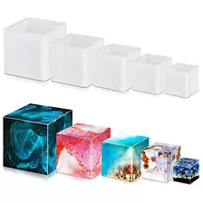 5 Pcs Square Resin Moulds Silione, Finegood Epoxy Resin Cast