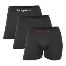 Pack X3 Boxers Hombre Algodon Briganti Negros Slip Hxim09533