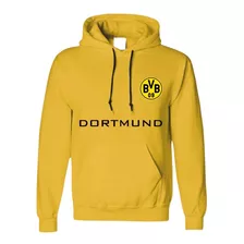Blusa Frio Moletom Dortmund Borussia Futebol Canguru Adulto