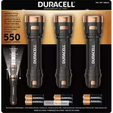 Duracell Linterna De Aluminio Ultra 550 Lmenes, 12 Pilas Aaa