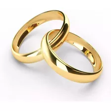  Aliança Banhada Ouro Casamento 4 Mm (1 Unidade)