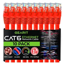 Gearit Cable Ethernet Cat 6 De 2 Pies (paquete De 10) - C...