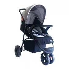 Carrinho De Bebê 3 Rodas Baby Style Travel System Urban Cinza Com Chassi De Cor Preto