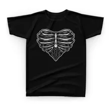 Camiseta Camisa Coração Bone Heart Osso Caveira Esqueleto