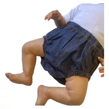 Tapa Fralda Jeans Cueca De Bebê Shortinho Verão Menino Boy