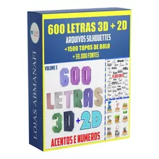 600 Arquivo De Corte Letras 3d 1500 Topo De Bolo Silhouette