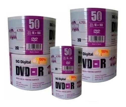 Dvd Virgen Sg Digital 4.7 Gb 16x Paquetes De 50 Originales
