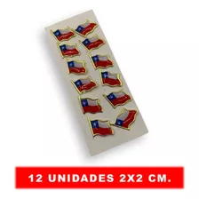 Pack 12 Piocha, Pin, Bandera Chilena Metálica, Botón, Chile