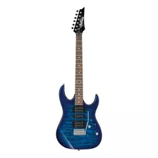 Guitarra Eléctrica Ibanez Rg Gio Grx70qa De Álamo Transparent Blue Burst Con Diapasón De Amaranto