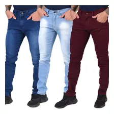 Kit C/3 Calça Jeans Masculina Skyni C/lycra Promoção Premium
