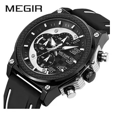 Megir Waterproof Quartz Chronograph Relógios De Pulso